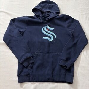 Seattle Kraken Sweater Boys Large Blue Hoodie Outdoors NHL Youth Kids Gently Use